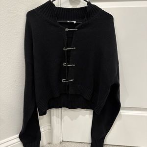 Indie Collection Cropped Safety Pin Cardigan (NWOT)